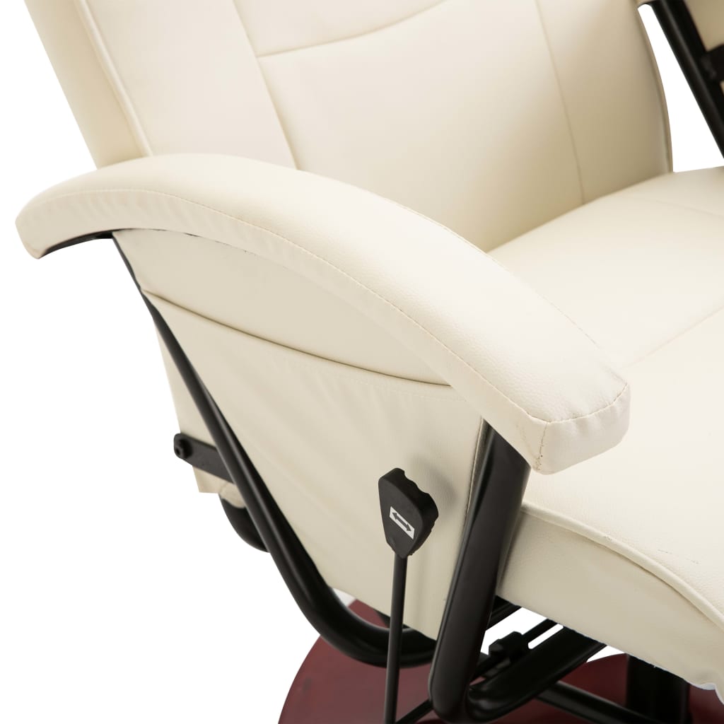 TV-Sessel Drehbar Creme Kunstleder