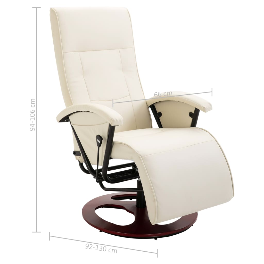 TV-Sessel Drehbar Creme Kunstleder