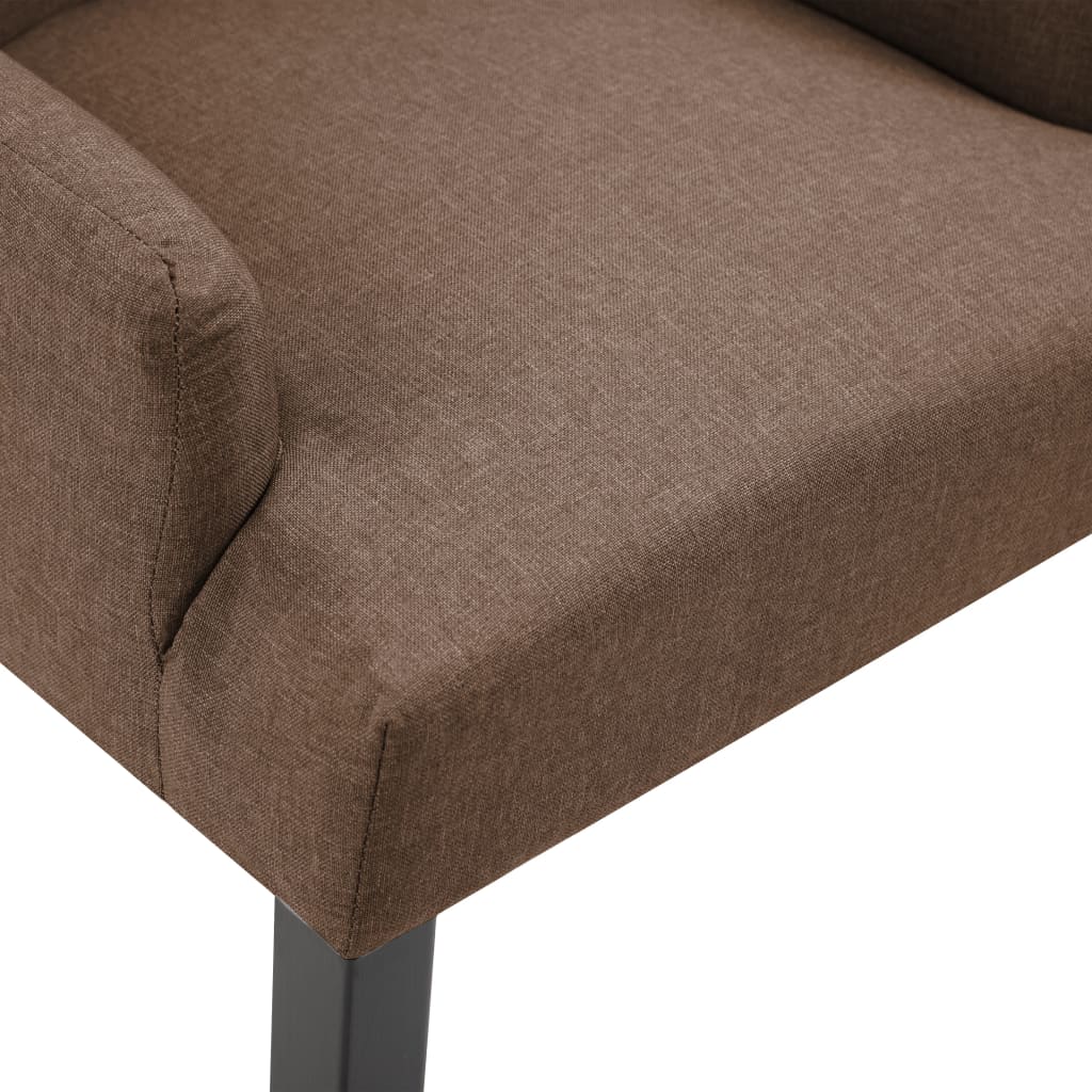 Dining chair with armrests brown fabric