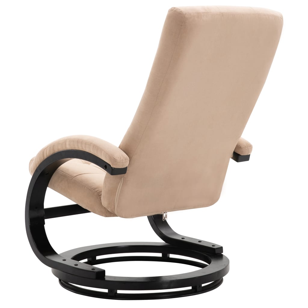 Relaxsessel mit Fußhocker Creme Wildleder-Optik Stoff