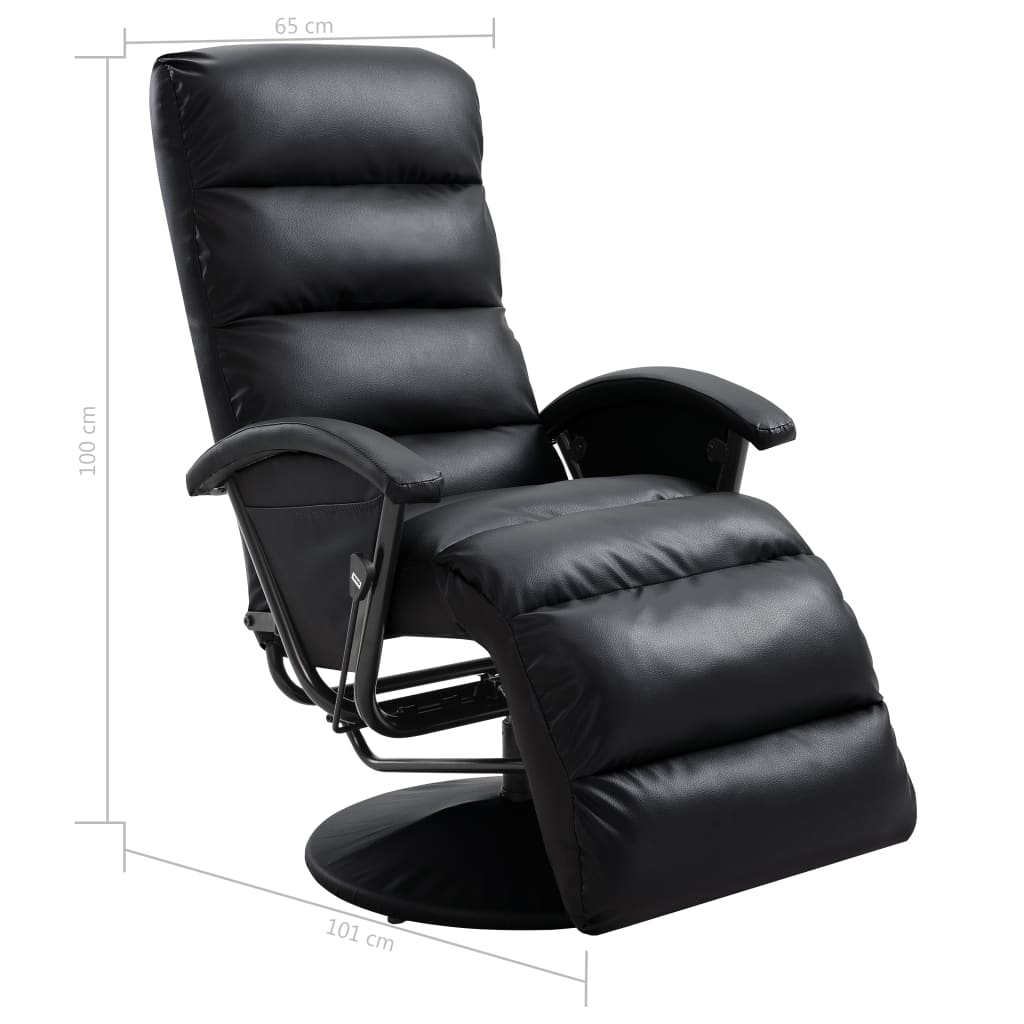 TV-Sessel Schwarz Kunstleder