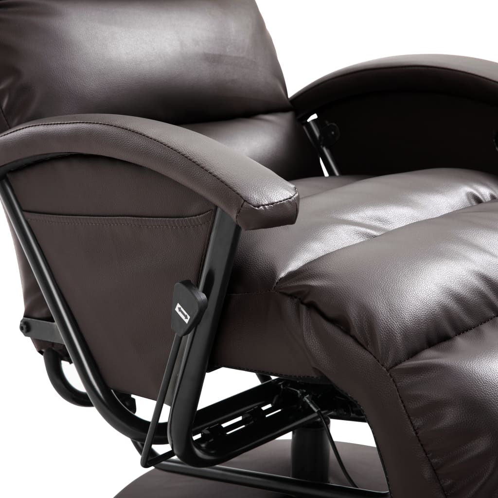 TV-Sessel Braun Kunstleder