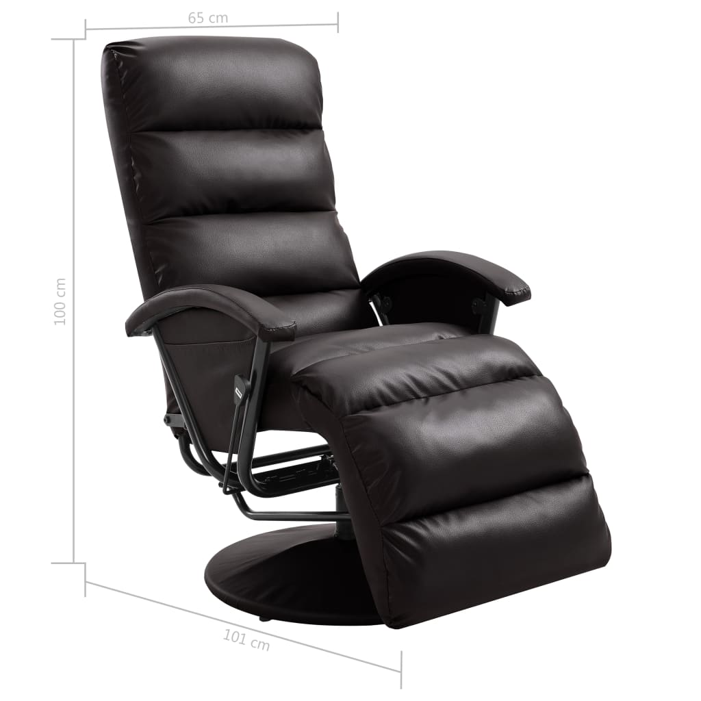 TV-Sessel Braun Kunstleder