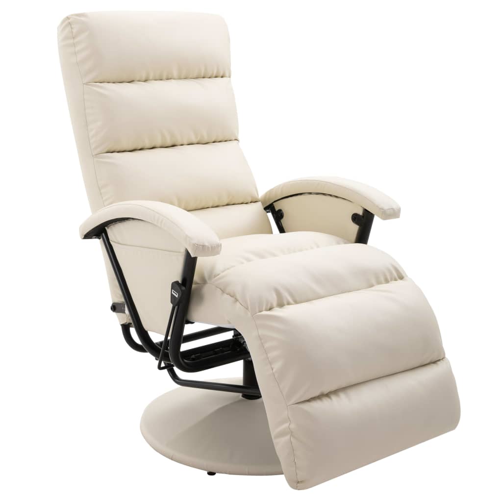 TV-Sessel Creme Kunstleder