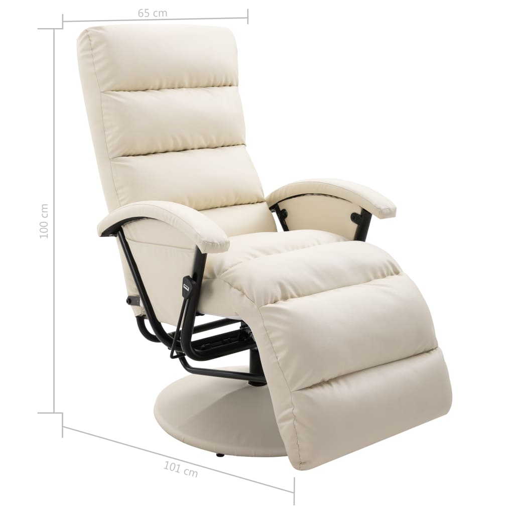 TV-Sessel Creme Kunstleder