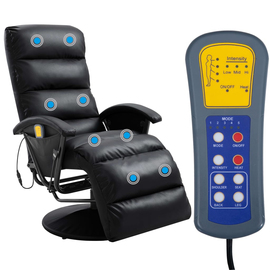 TV-Massagesessel Schwarz Kunstleder