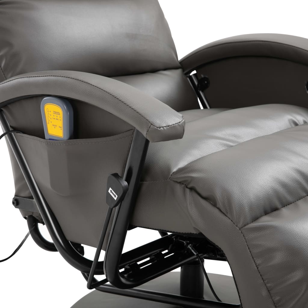 TV-Massagesessel Grau Kunstleder