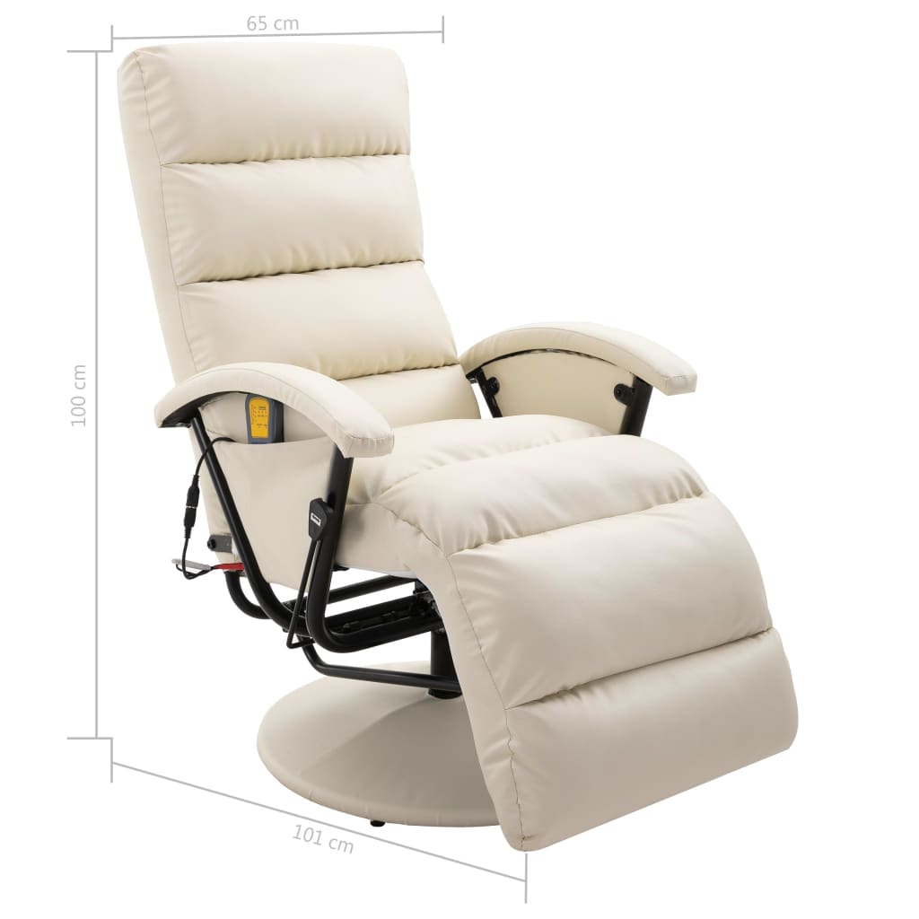 TV-Massagesessel Cremeweiß Kunstleder