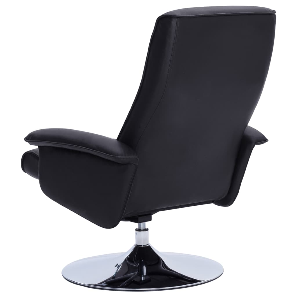 Sessel mit Fußhocker Schwarz Kunstleder