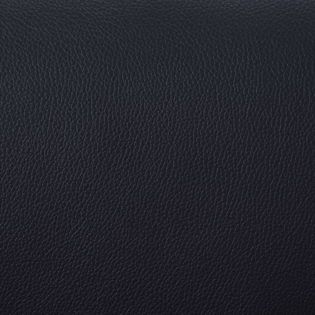 Sessel mit Fußhocker Schwarz Kunstleder