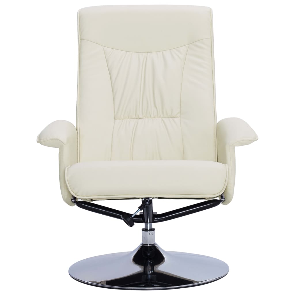 Relaxsessel mit Fußhocker Creme Kunstleder