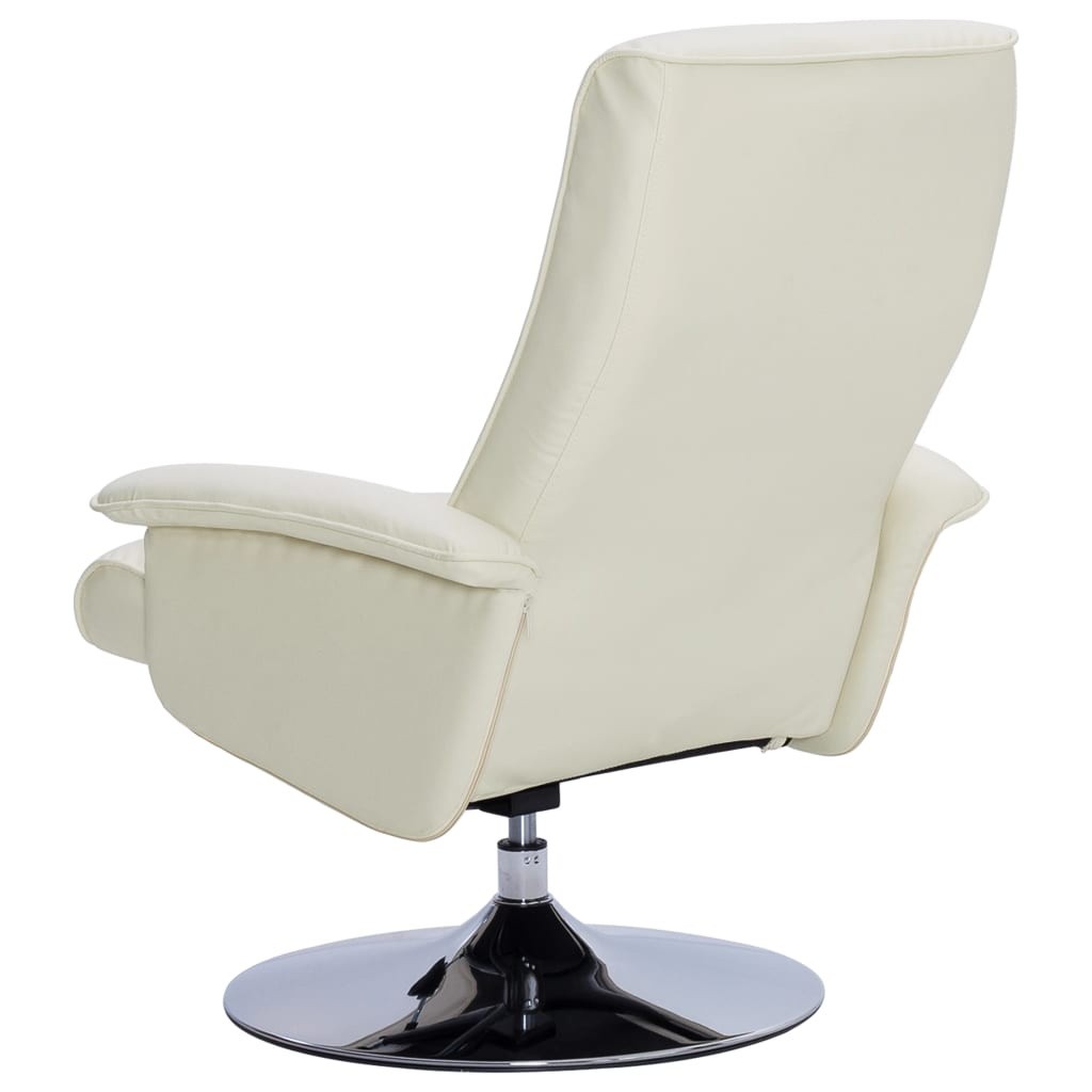 Relaxsessel mit Fußhocker Creme Kunstleder