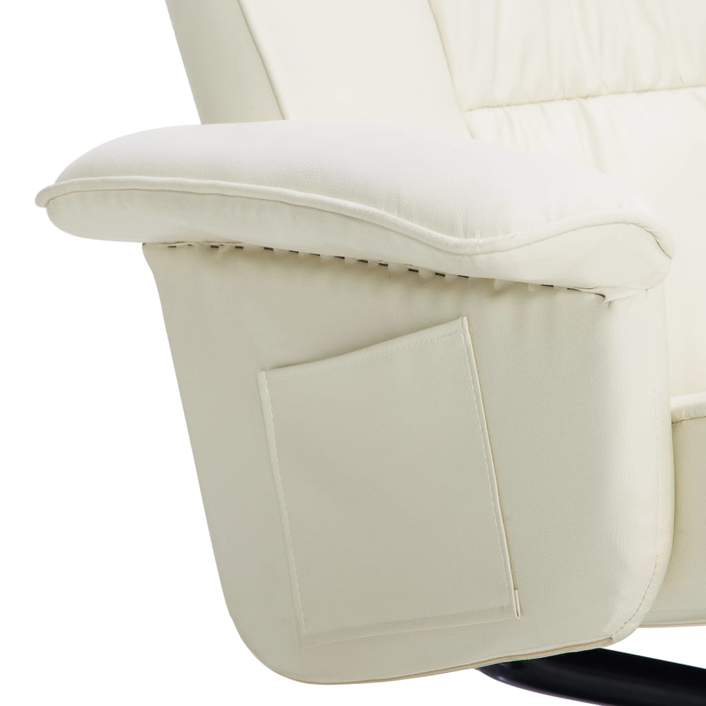 Relaxsessel mit Fußhocker Creme Kunstleder