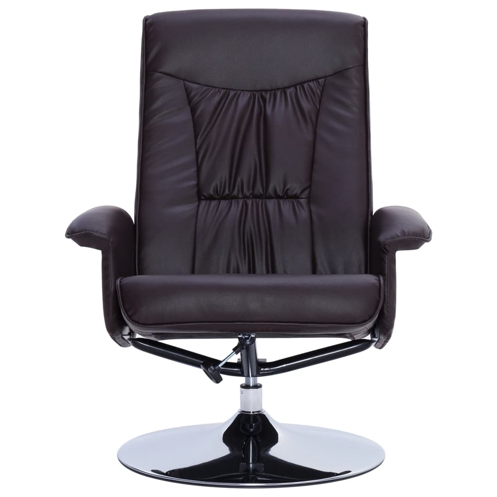 Massagesessel mit Fußhocker Braun Kunstleder