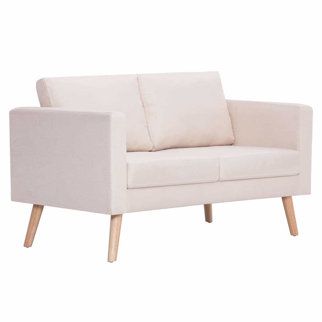 2-seater sofa fabric cream white