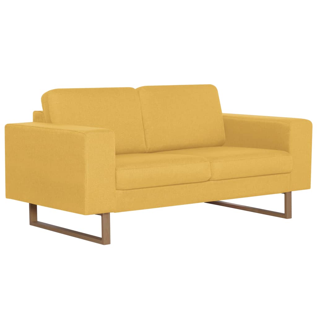 Canapé 2 places en tissu jaune