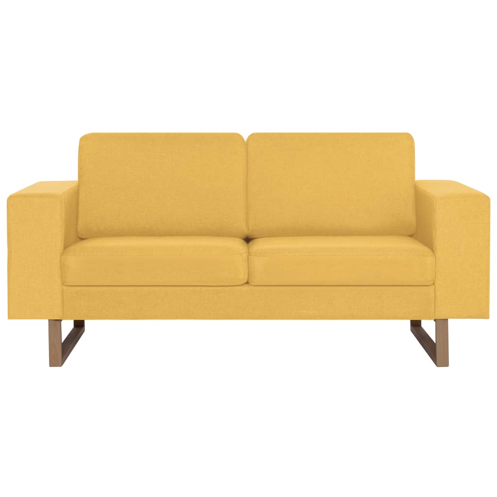 Canapé 2 places en tissu jaune