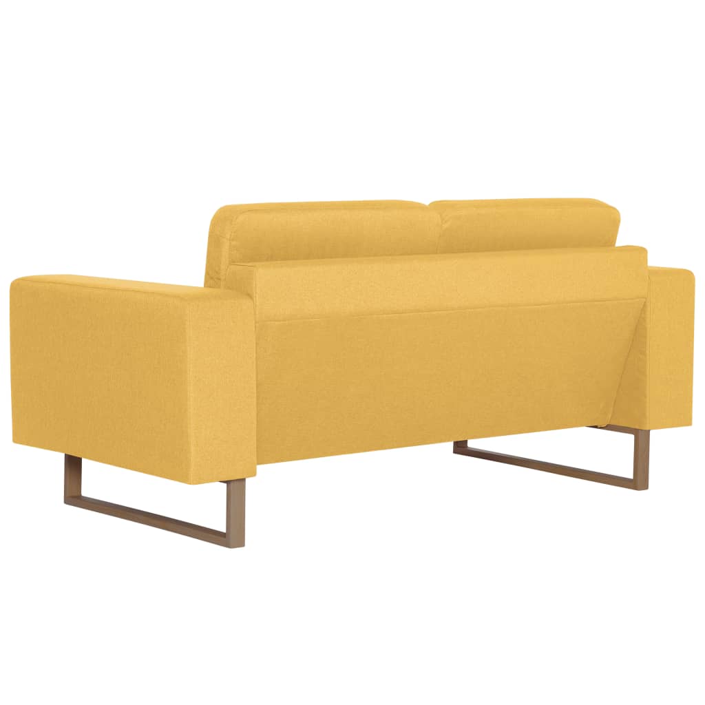 Canapé 2 places en tissu jaune
