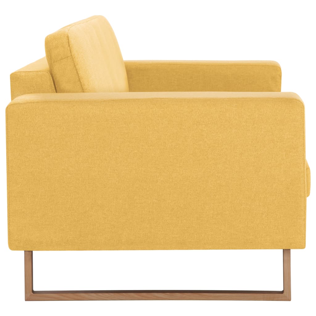 Canapé 2 places en tissu jaune