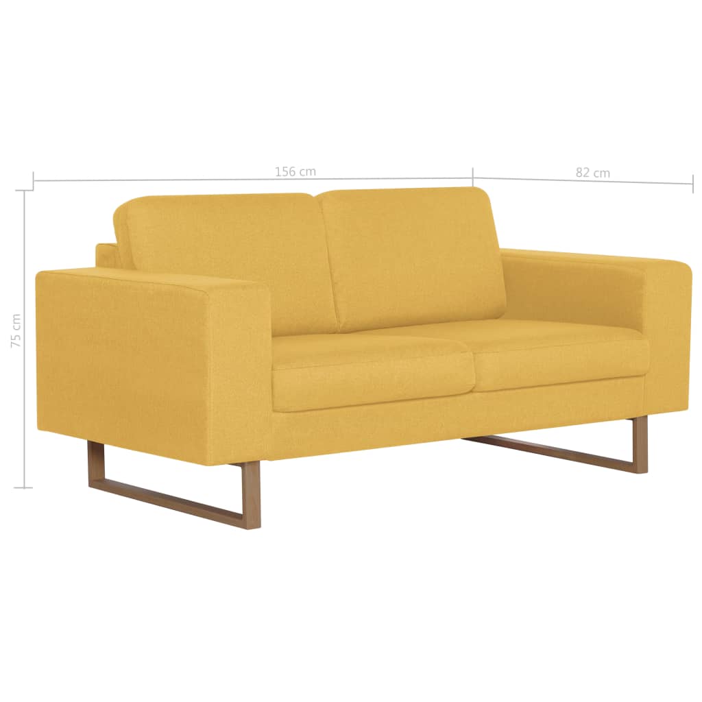 Canapé 2 places en tissu jaune