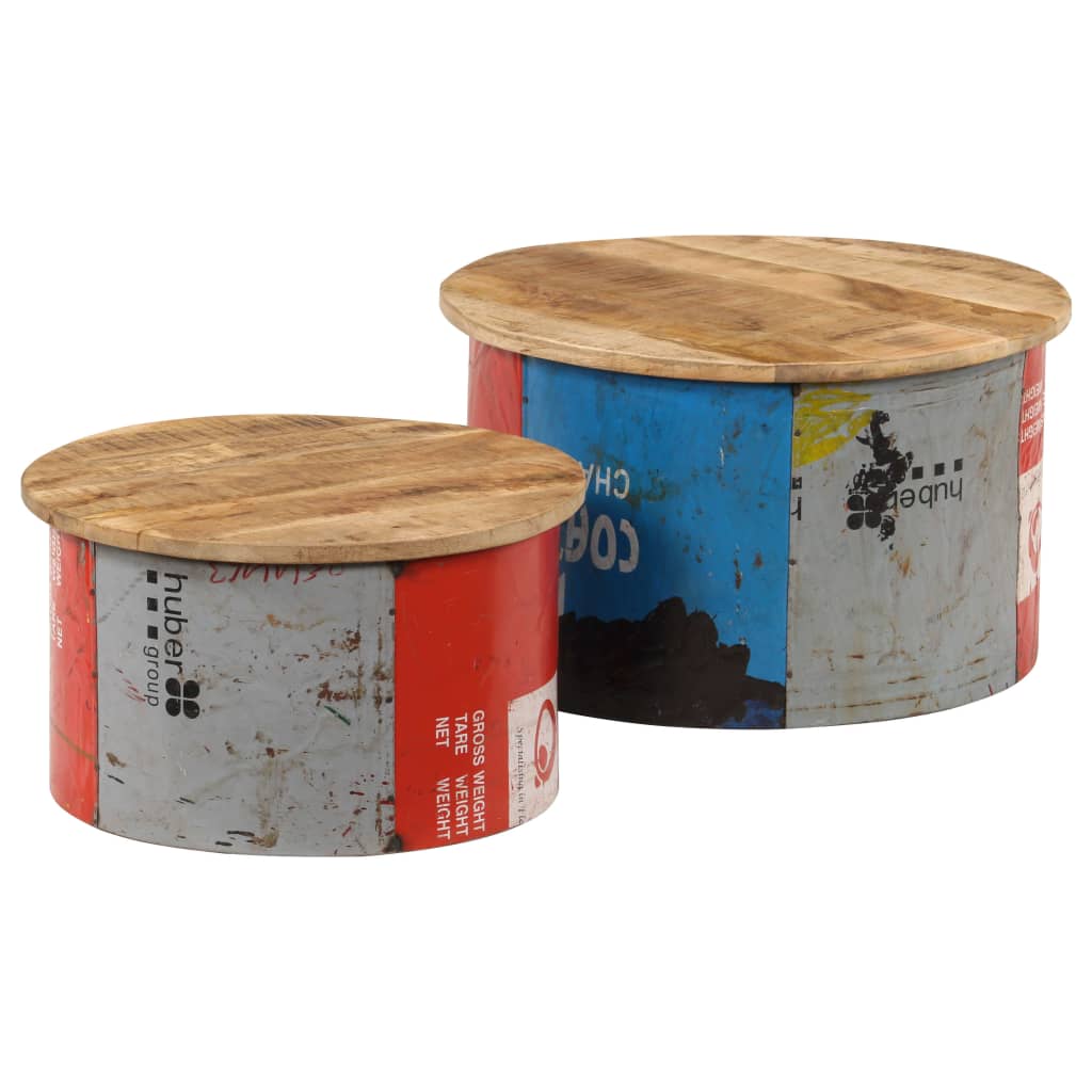 Coffee tables 2 pcs. Solid mango wood