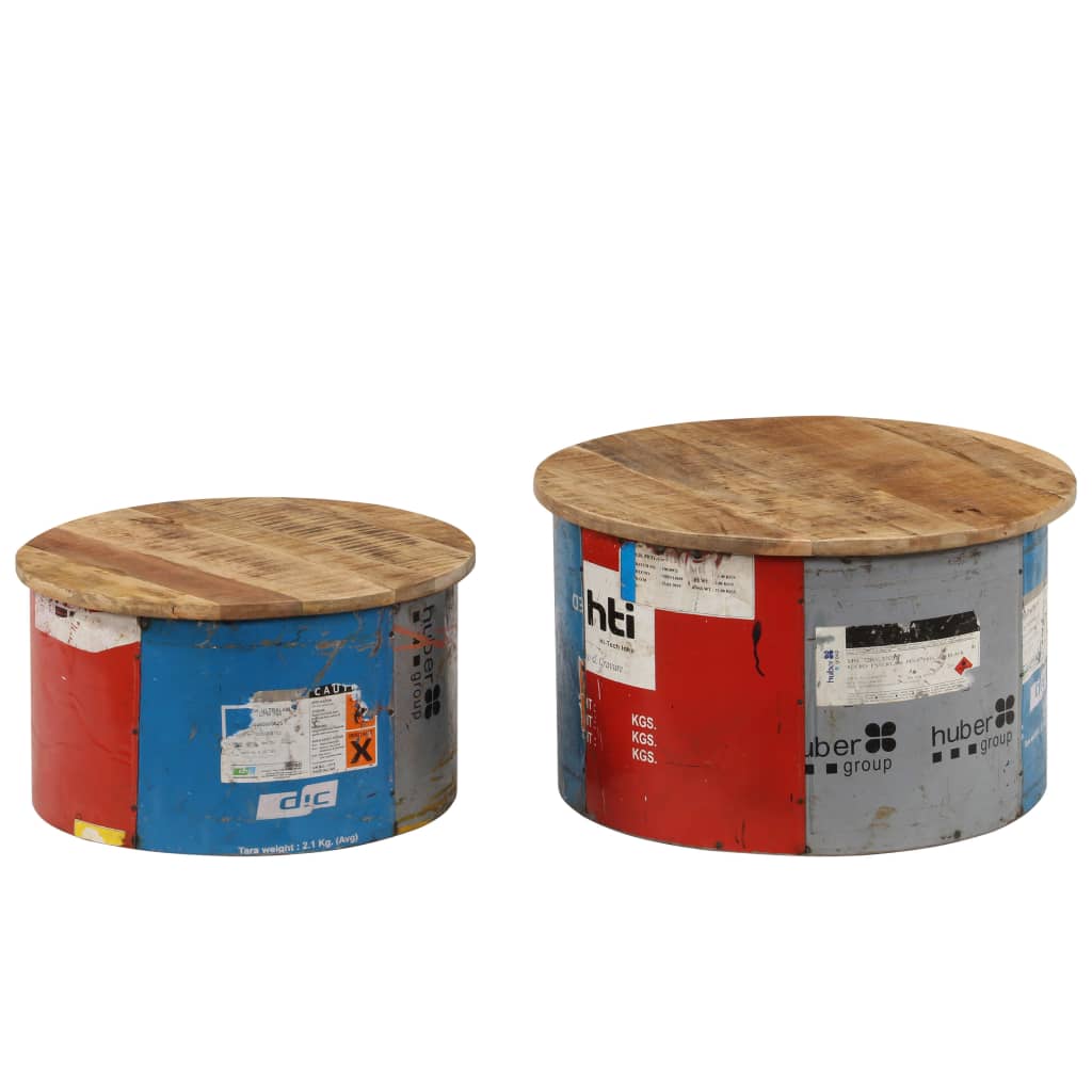 Coffee tables 2 pcs. Solid mango wood