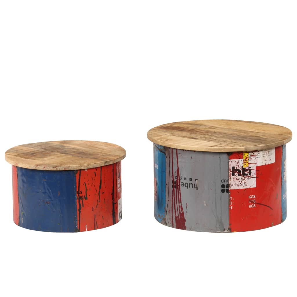 Coffee tables 2 pcs. Solid mango wood