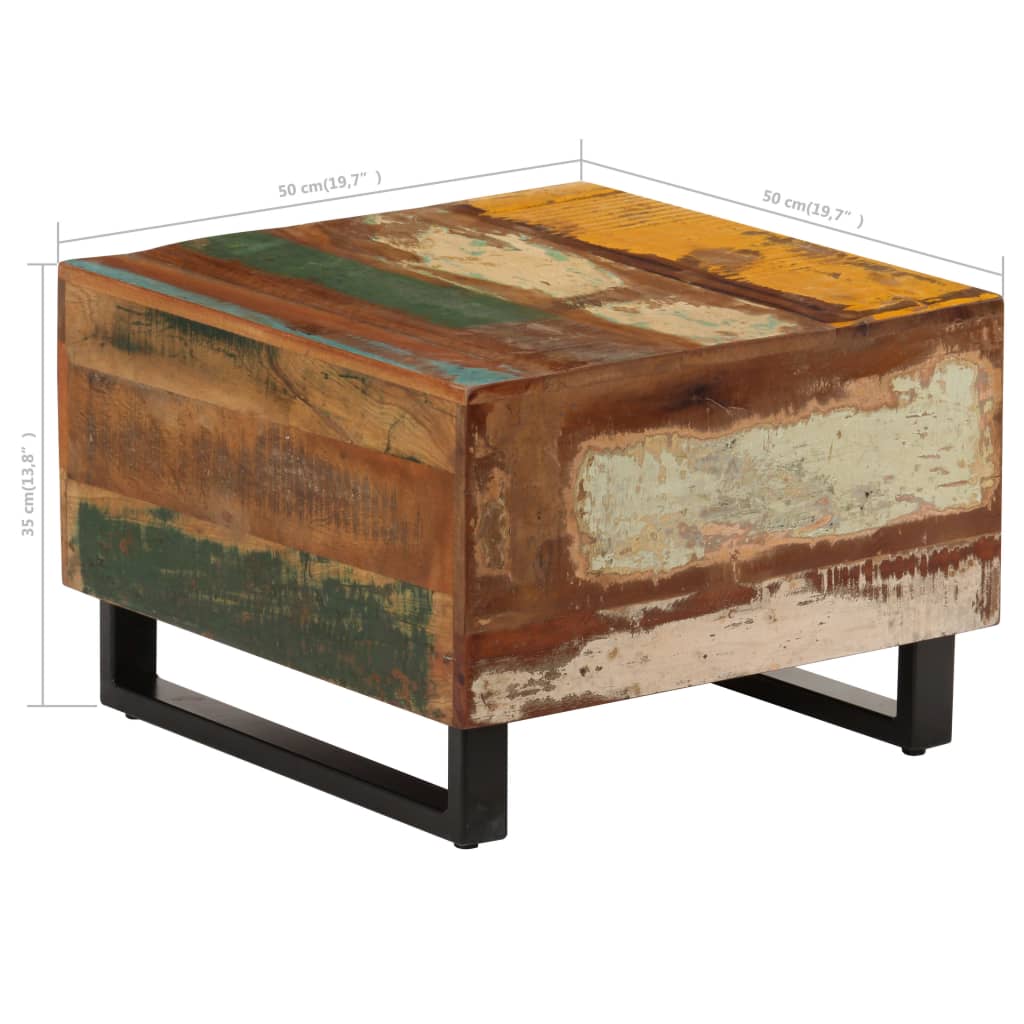 Couchtisch 50 x 50 x 35 cm Altholz Massiv
