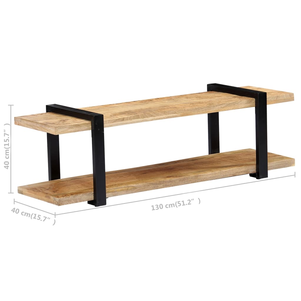Étagère TV 130x40x40 cm en bois de manguier massif