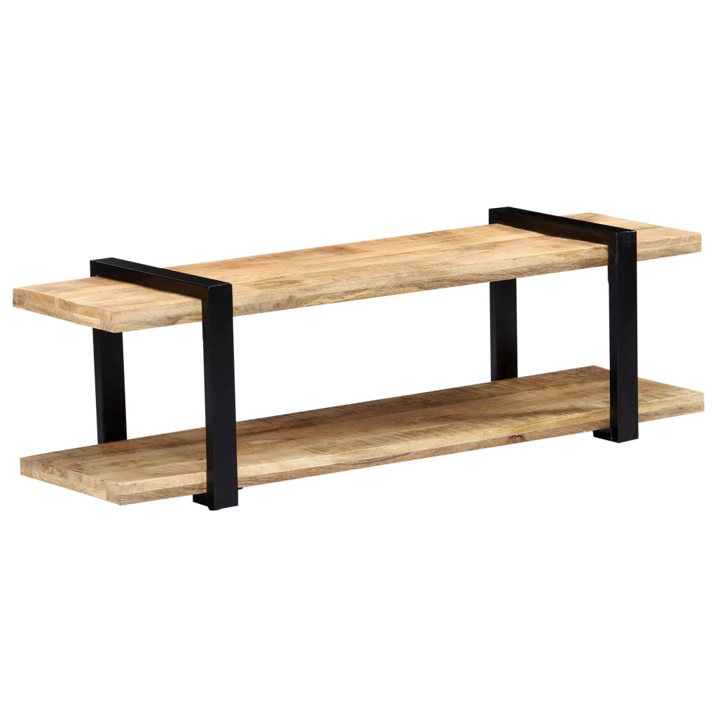 Étagère TV 130x40x40 cm en bois de manguier massif