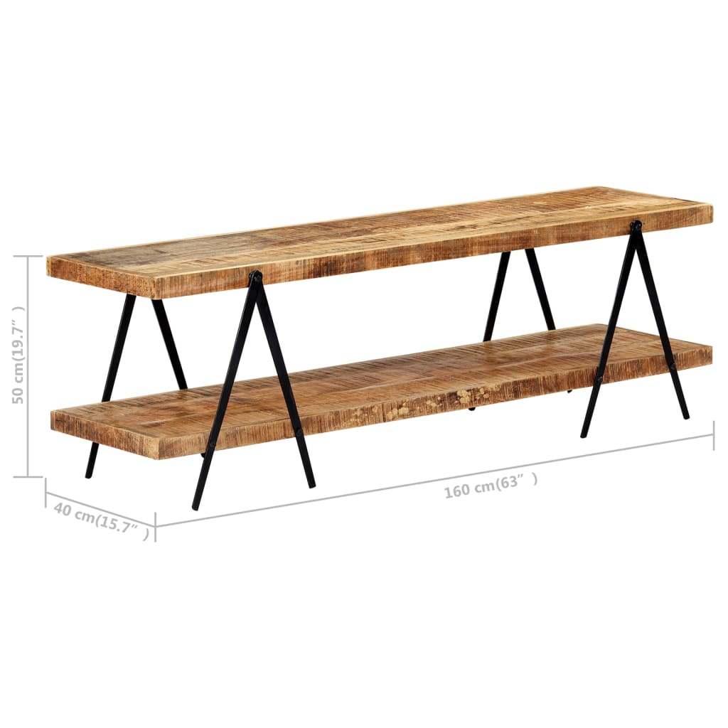 Étagère TV 160x40x50 cm en bois de manguier massif