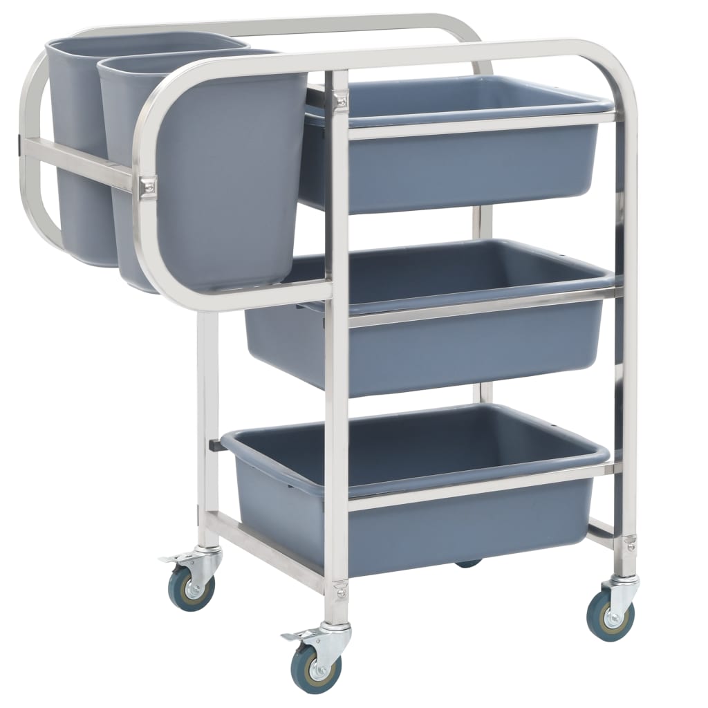 Kitchen trolley with plastic containers 82x43.5x93 cm