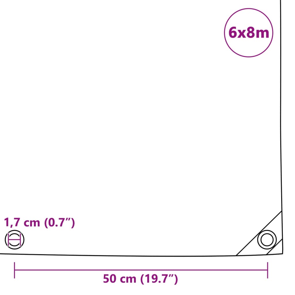 Planen Grün 6 x 8 m Canvas mit PVC-Beschichtung