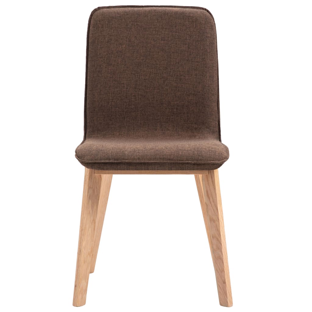 Esszimmerstühle 4 Stk. Braun Stoff und Massivholz Eiche
