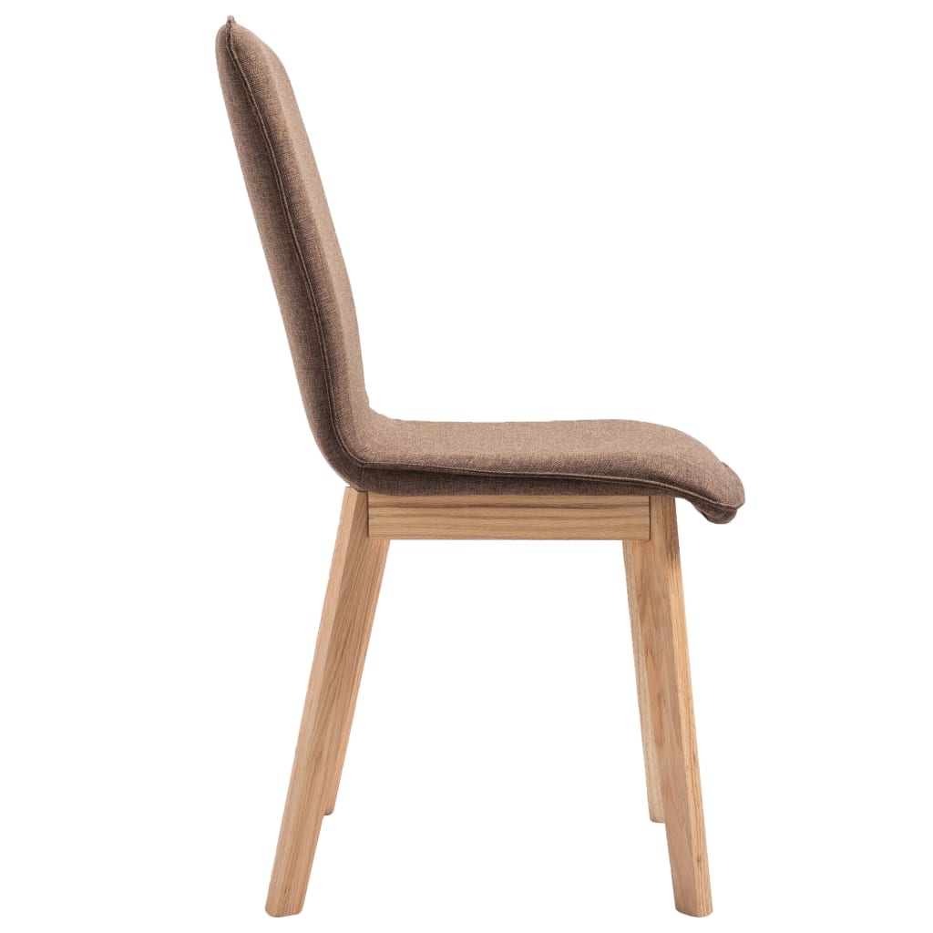 Esszimmerstühle 4 Stk. Braun Stoff und Massivholz Eiche