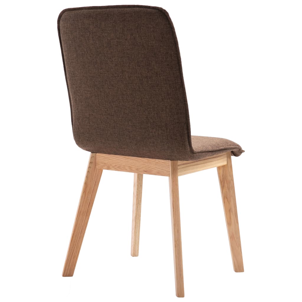 Esszimmerstühle 4 Stk. Braun Stoff und Massivholz Eiche