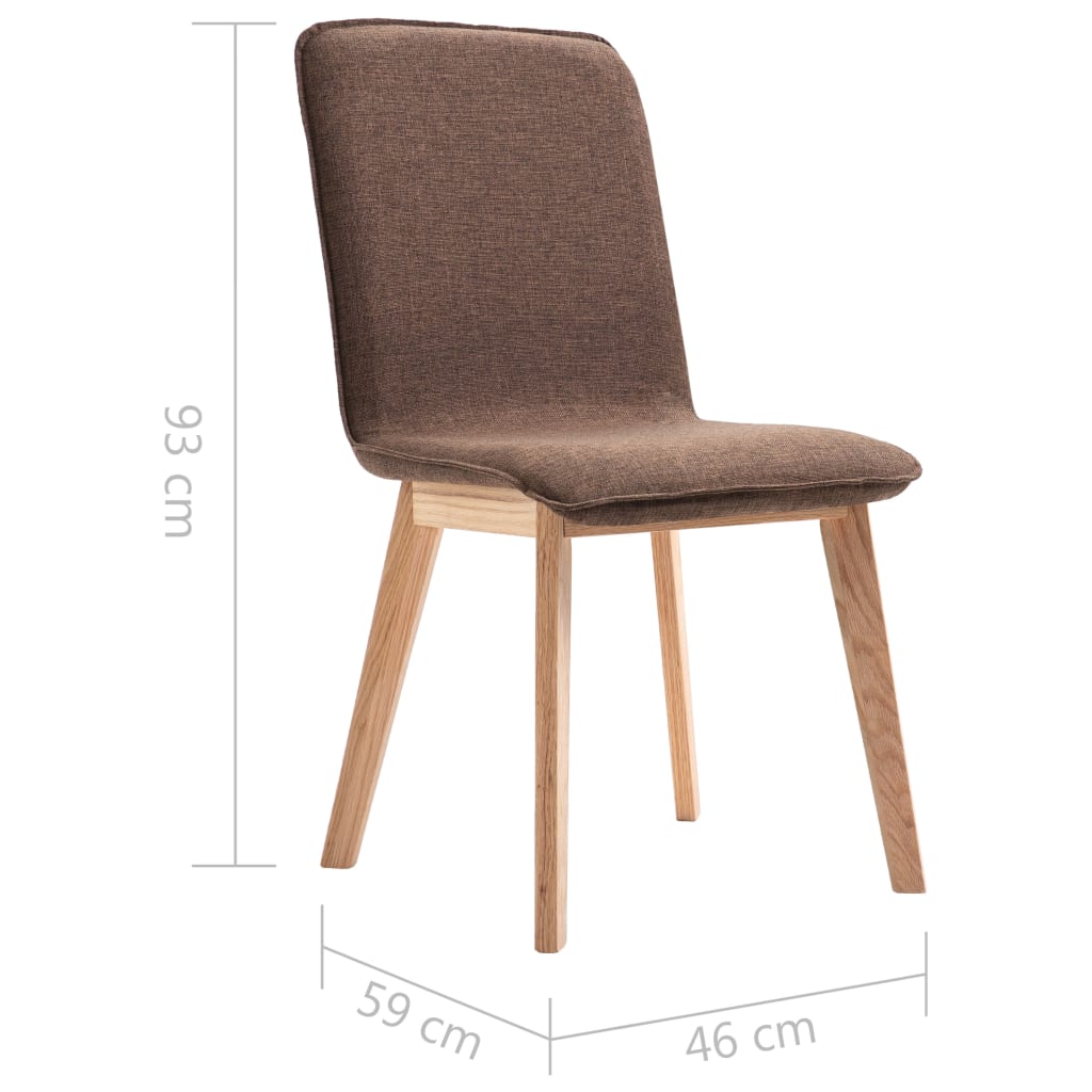 Esszimmerstühle 4 Stk. Braun Stoff und Massivholz Eiche