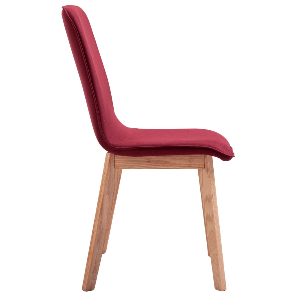 Esszimmerstühle 4 Stk. Rot Stoff und Massivholz Eiche
