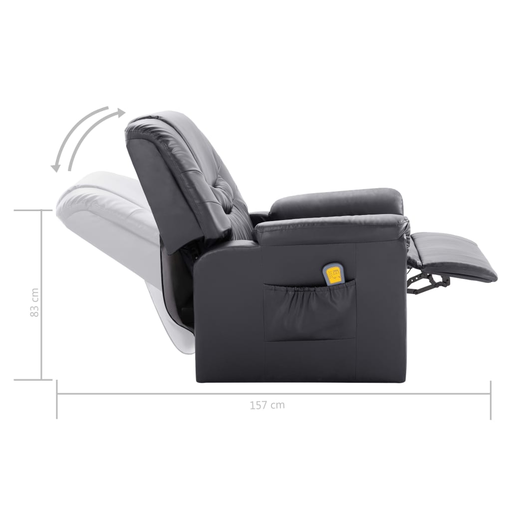 Massagesessel Grau Kunstleder