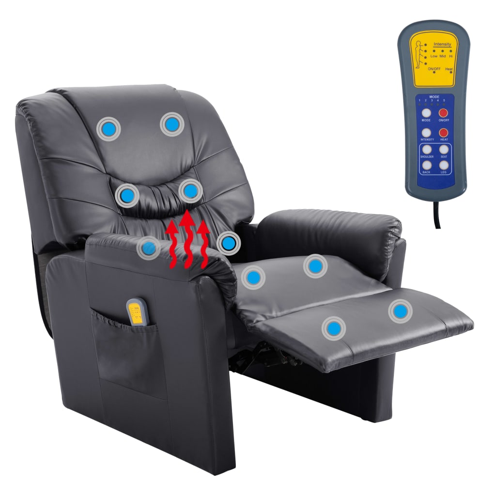 Massagesessel Grau Kunstleder