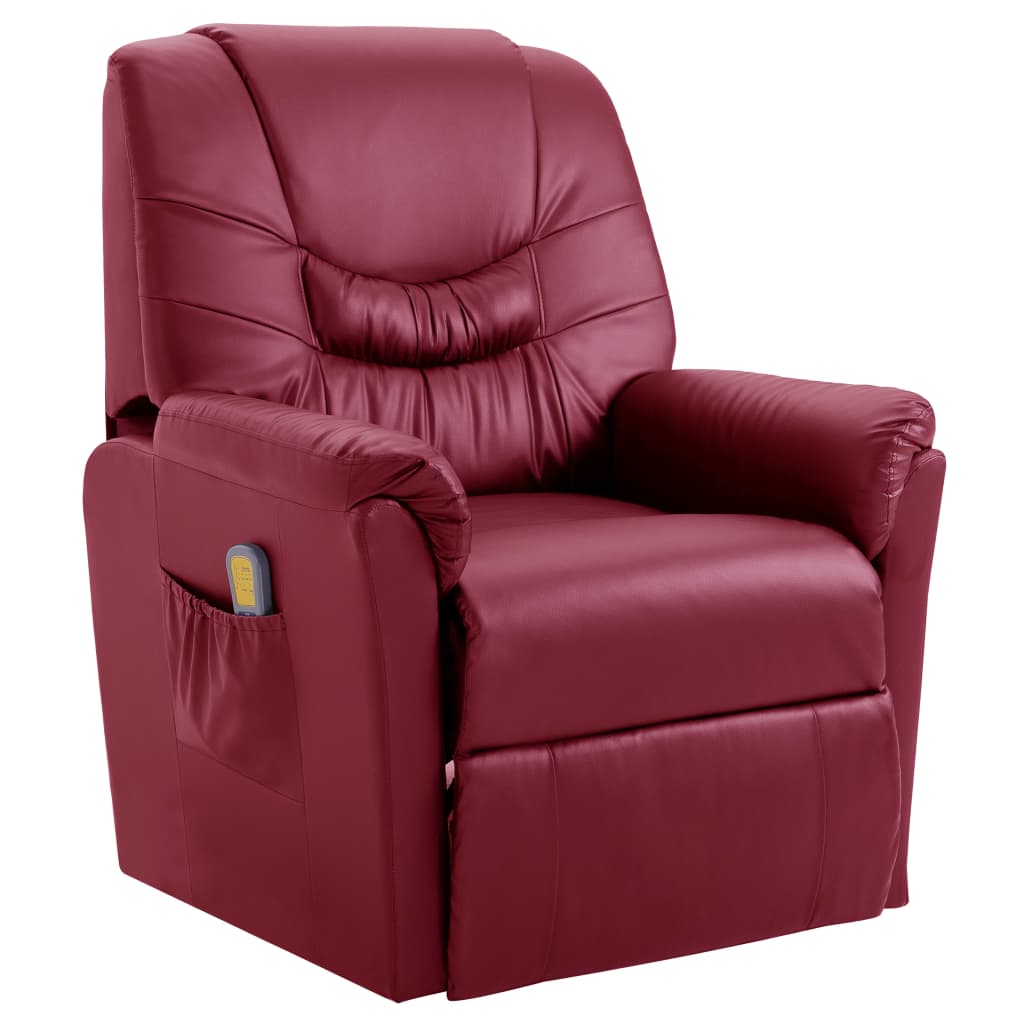 Massagesessel Weinrot Kunstleder