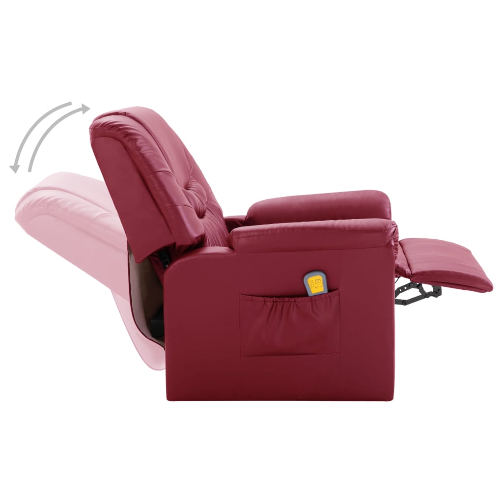 Massagesessel Weinrot Kunstleder