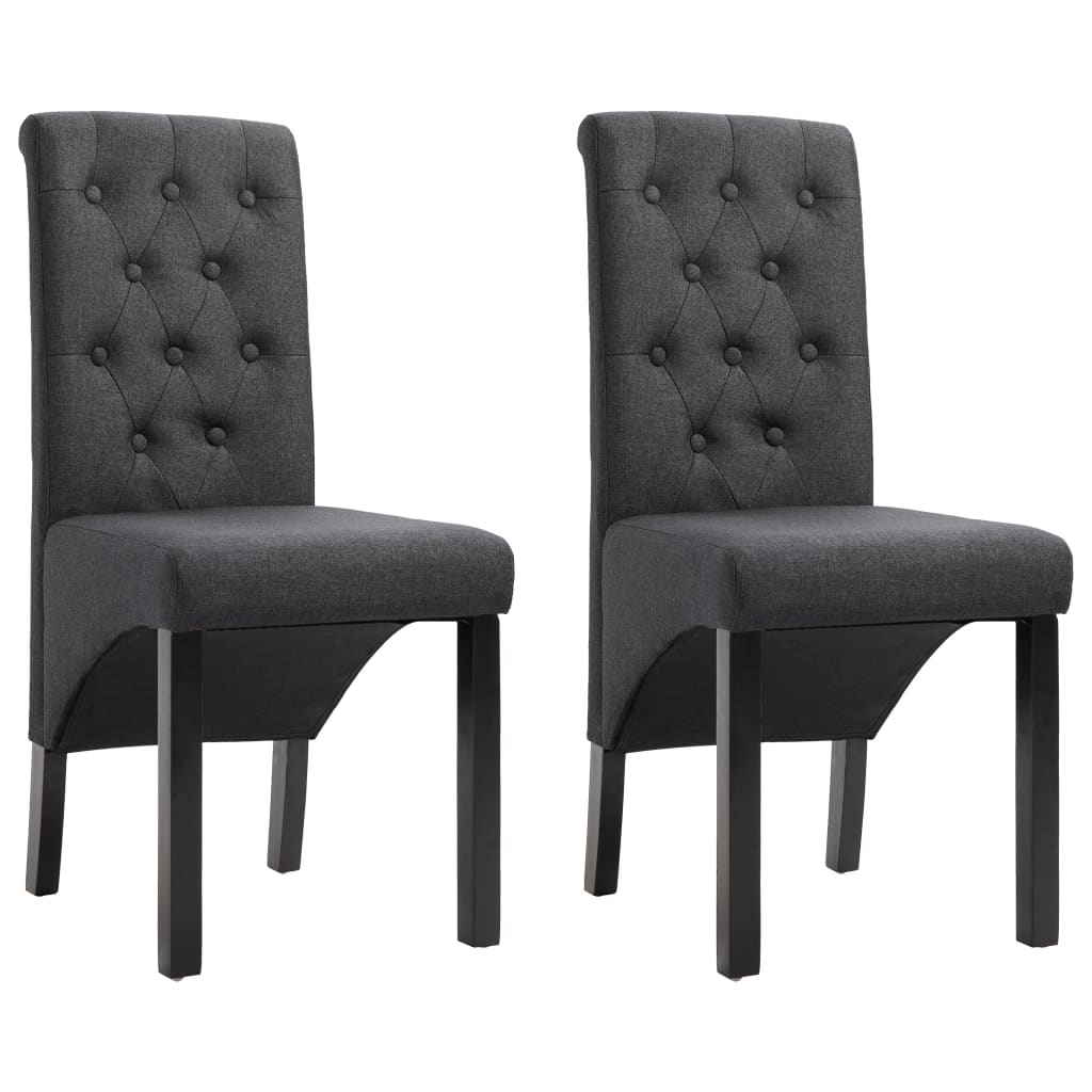Dining chairs 2 pcs. Dark grey fabric