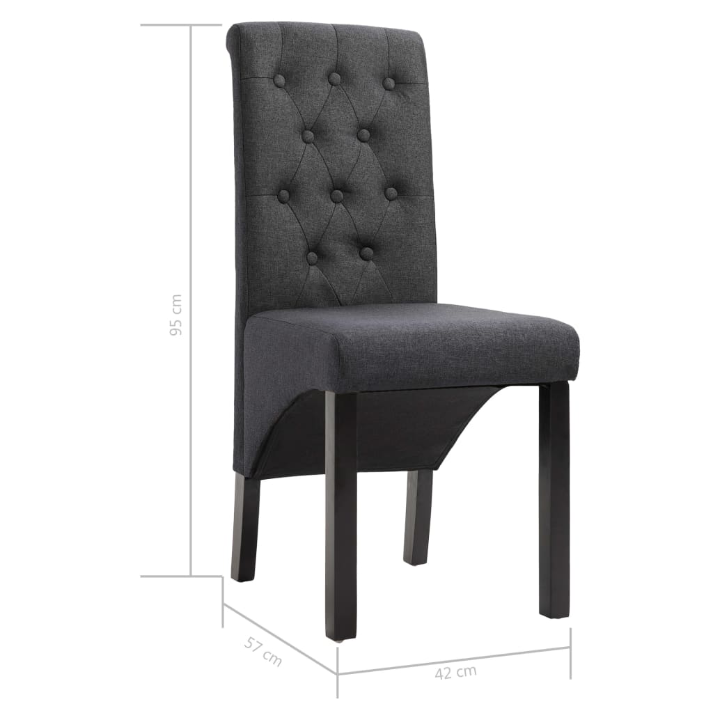 Dining chairs 2 pcs. Dark grey fabric