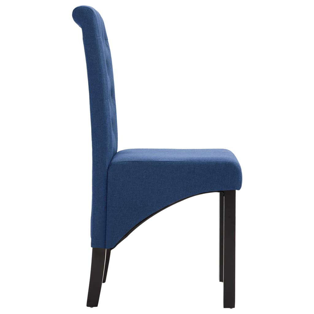 Esszimmerstühle 2 Stück Blau Stoff