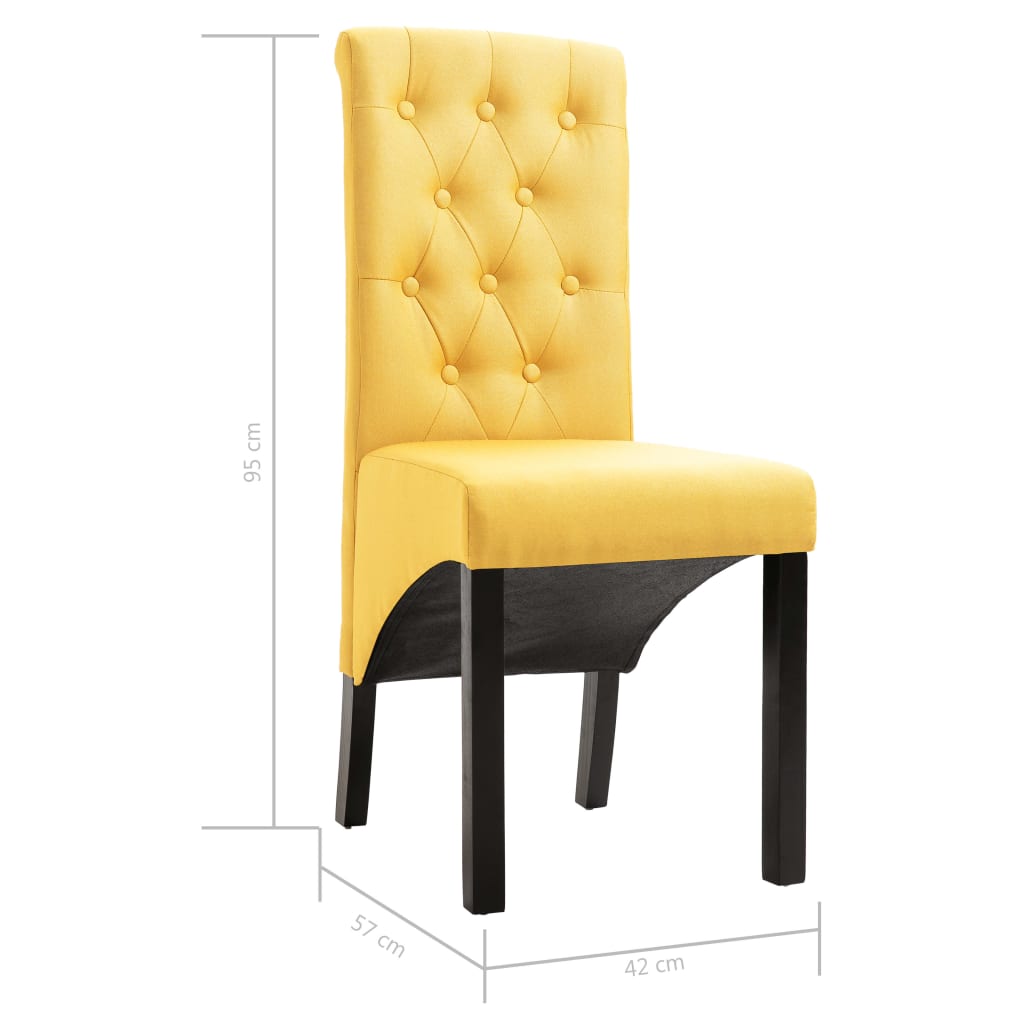 Esszimmerstühle 2 Stück Gelb Stoff