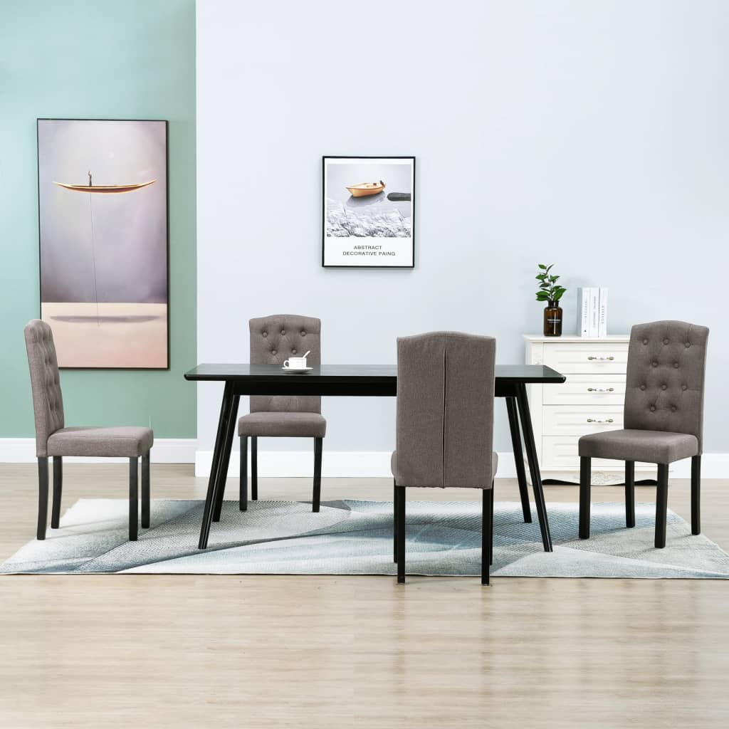 Esszimmerstühle 4 Stück Taupe Stoff