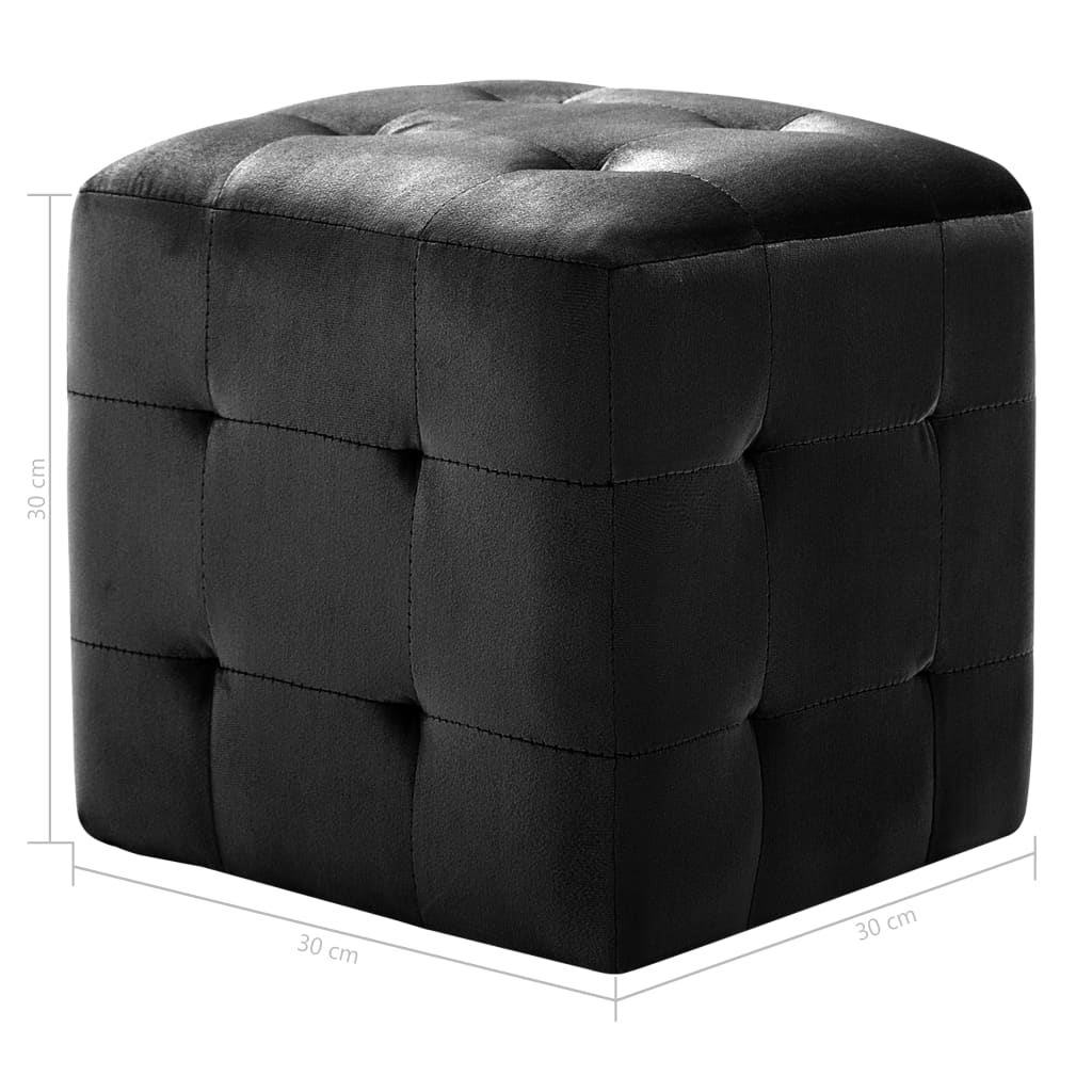 Nachttische 2 Stk. Schwarz 30×30×30 cm Samtstoff