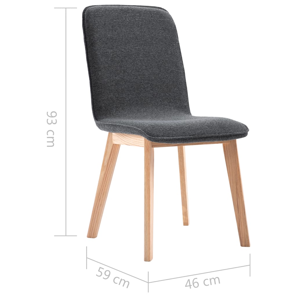 Esszimmerstühle 4 Stk. Grau Stoff Massivholz Eiche