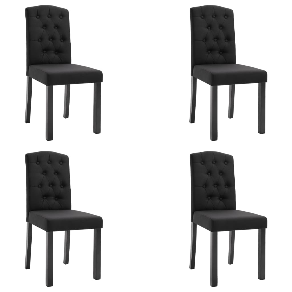 Esszimmerstühle 4 Stk. Schwarz Stoff